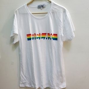 Saturday School "Relax" Graphic Tee Crewneck Retro 80s Vibe White Size XXS